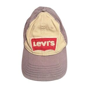 Levi’s Vintage Colorblock Baseball Cap Purple Tan Leather Strap Adjustable￼